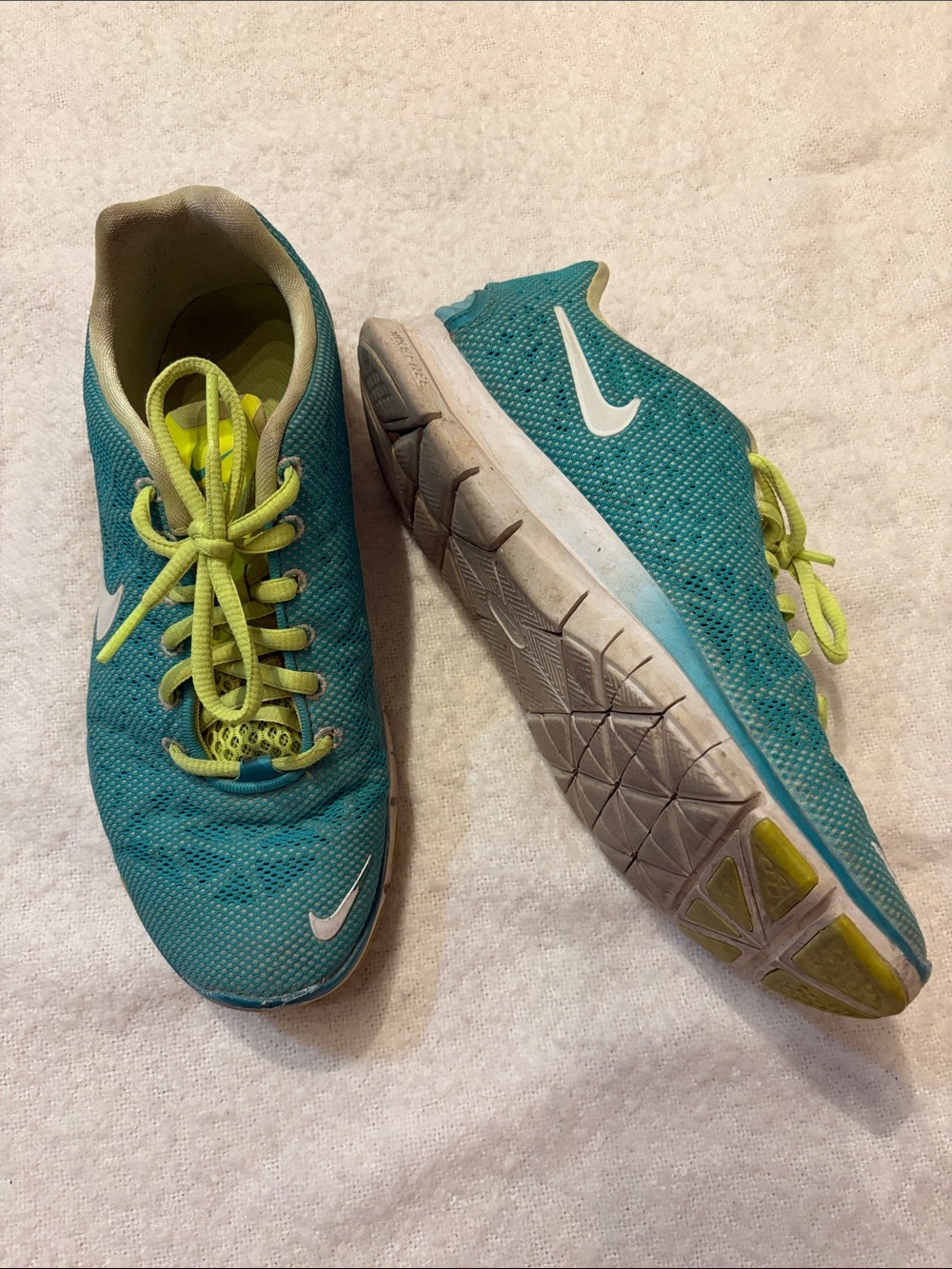Nike Free TR Fit 3 Running Shoes Neon and Teal